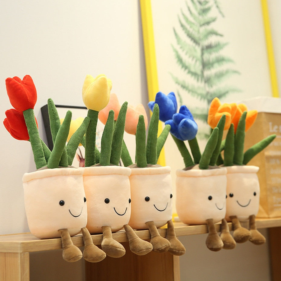 Potted Tulip Plush Decoration