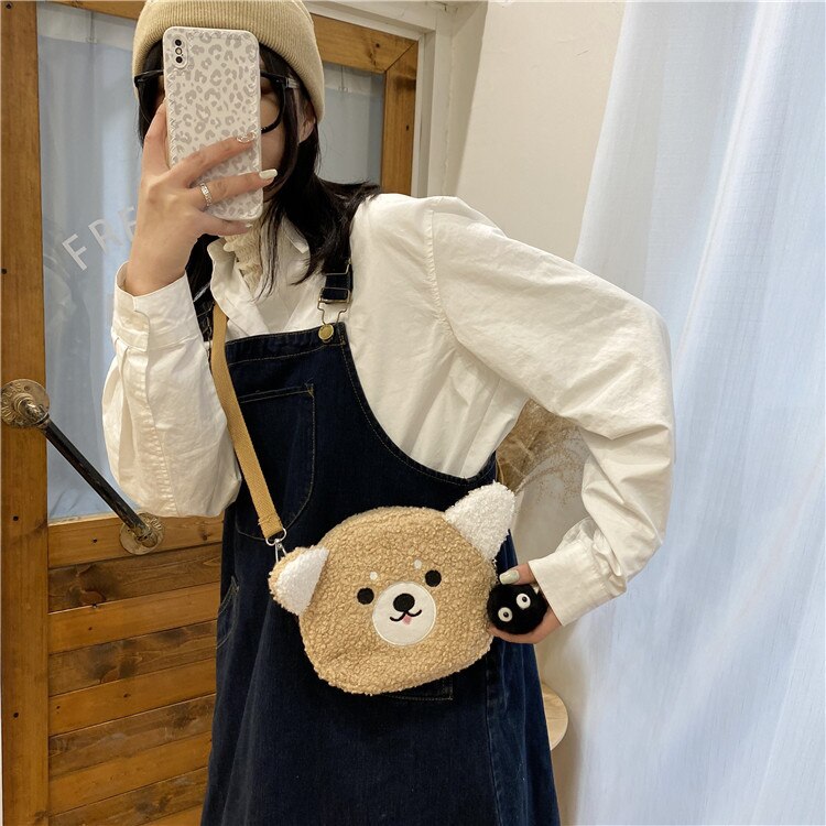 Japanese Style Kawaii Plush Cat Shoulder Bag