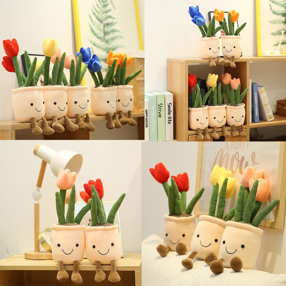 Potted Tulip Plush Decoration