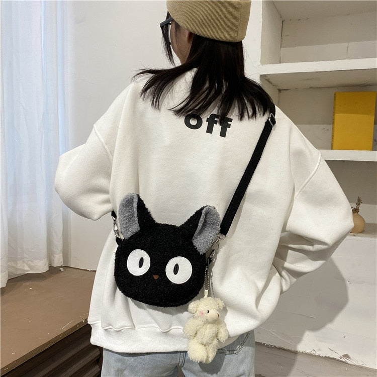 Japanese Style Kawaii Plush Cat Shoulder Bag