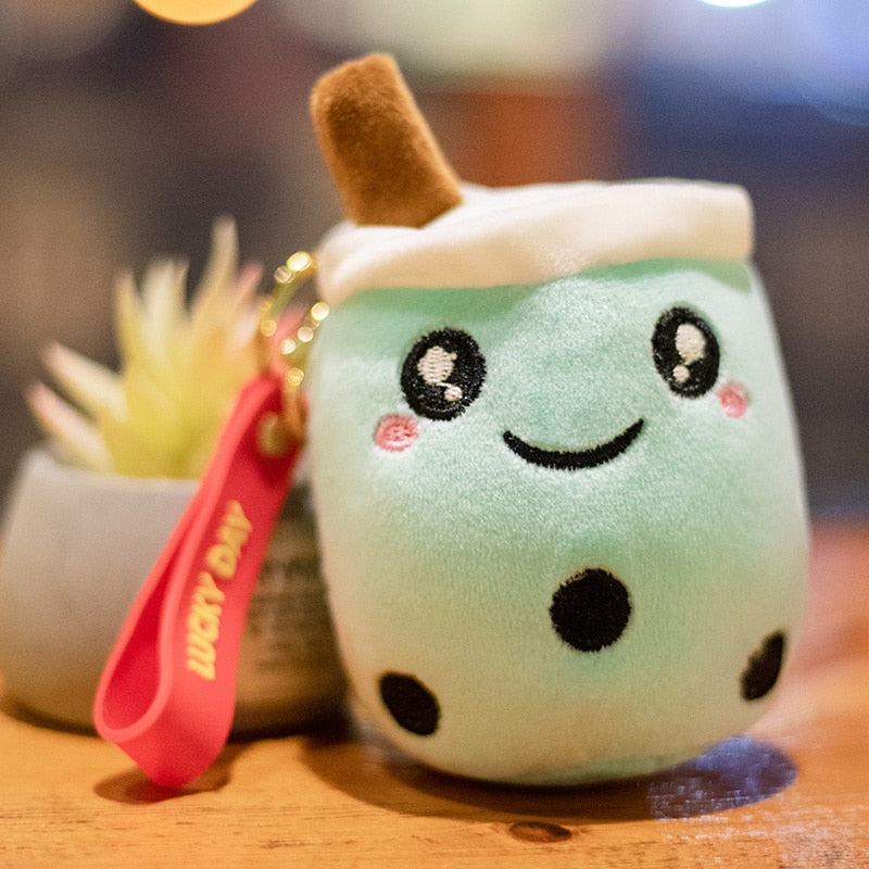 Cute Soft Plush Boba Keychain