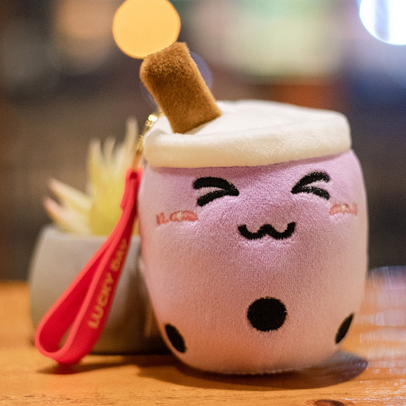 Cute Soft Plush Boba Keychain