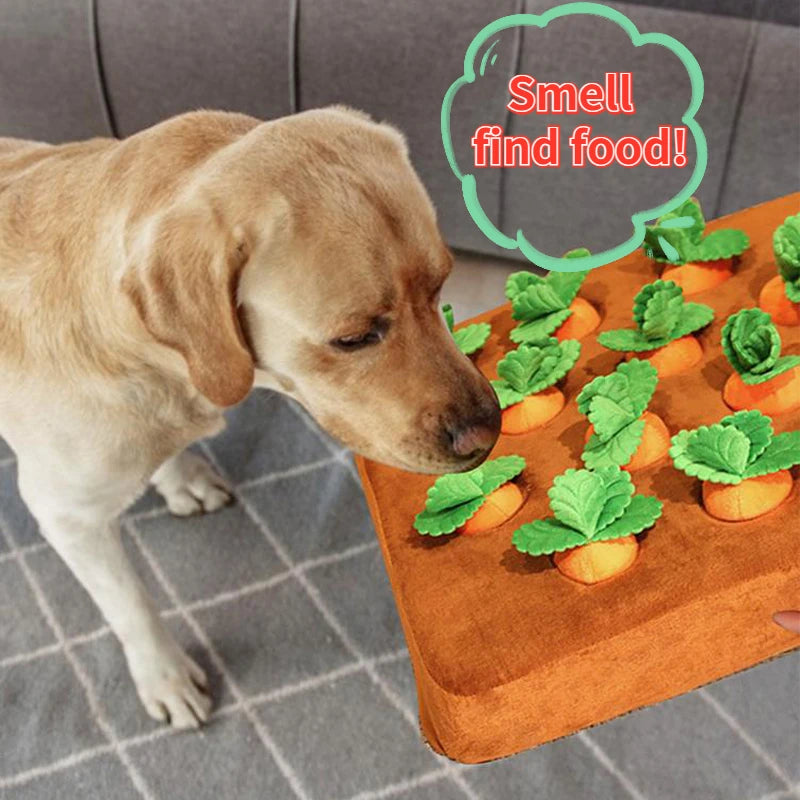 Dog Toy Carrot Plush Vegetable Sniff Treat Mat