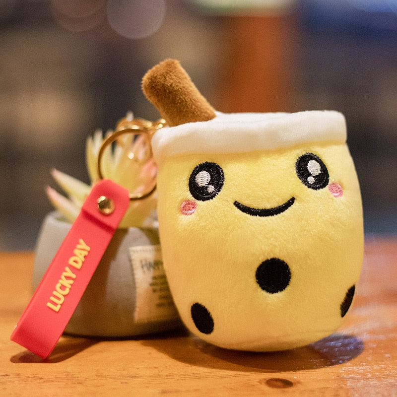 Cute Soft Plush Boba Keychain