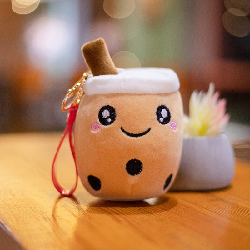 Cute Soft Plush Boba Keychain