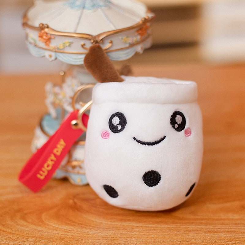 Cute Soft Plush Boba Keychain