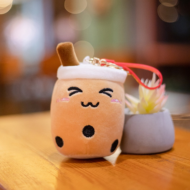 Cute Soft Plush Boba Keychain