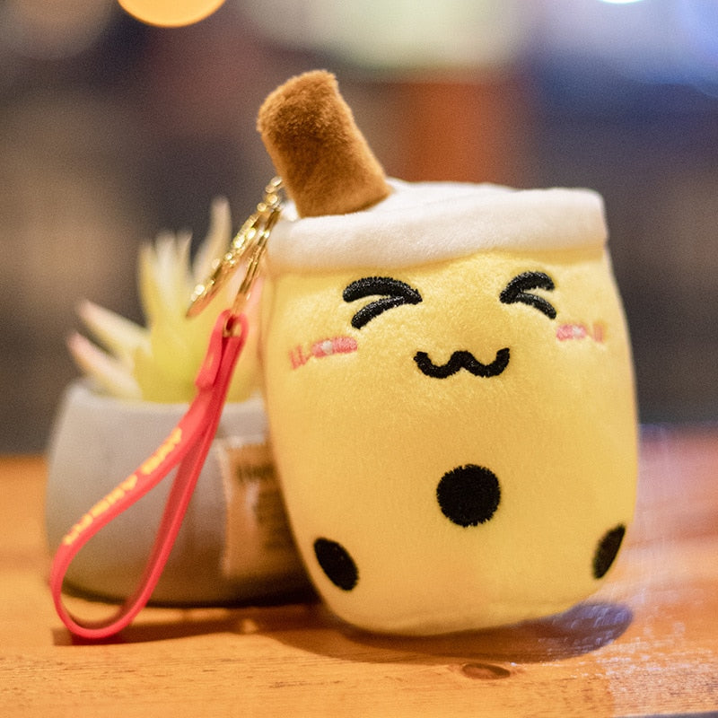 Cute Soft Plush Boba Keychain