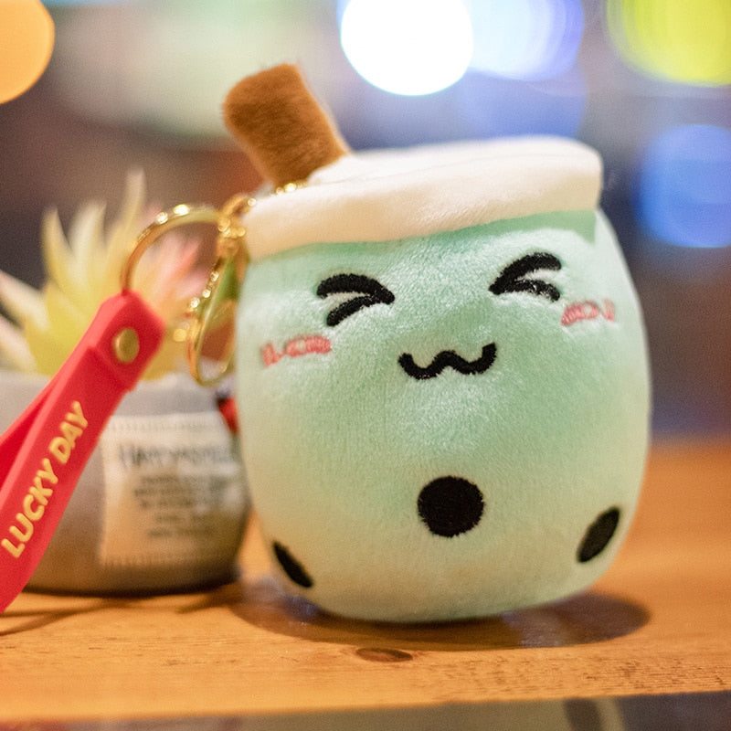 Cute Soft Plush Boba Keychain