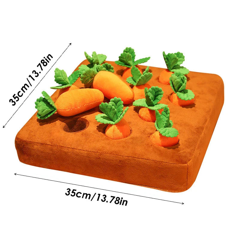 Dog Toy Carrot Plush Vegetable Sniff Treat Mat