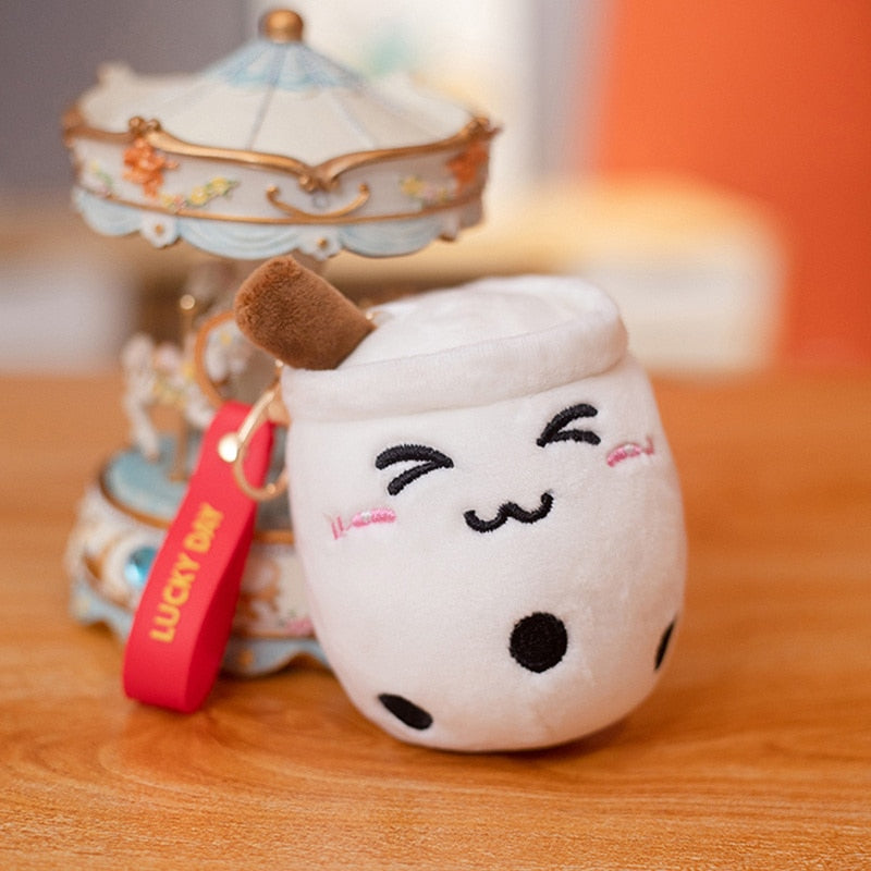 Cute Soft Plush Boba Keychain