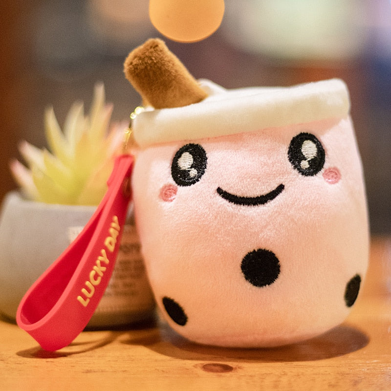 Cute Soft Plush Boba Keychain