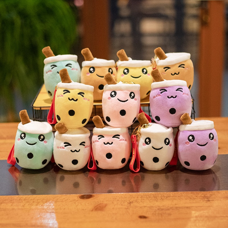 Cute Soft Plush Boba Keychain